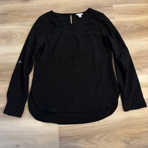 Calvin Klein Classic Black Long Sleeve Blouse
